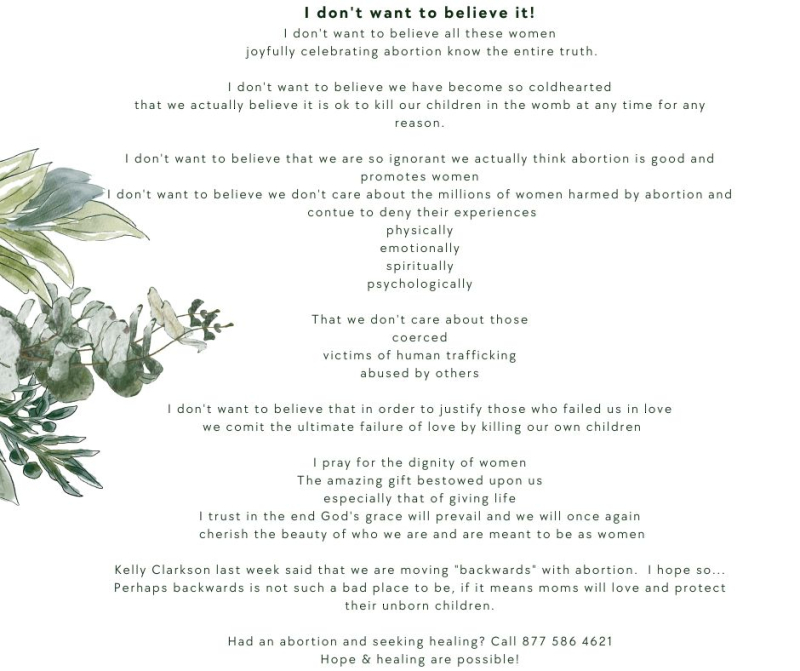 I don't want to believe it! I don't want to believe all these women joyfully celebrating abortion know the entire truth. I don't want to believe we have become so coldhearted that we actually beli